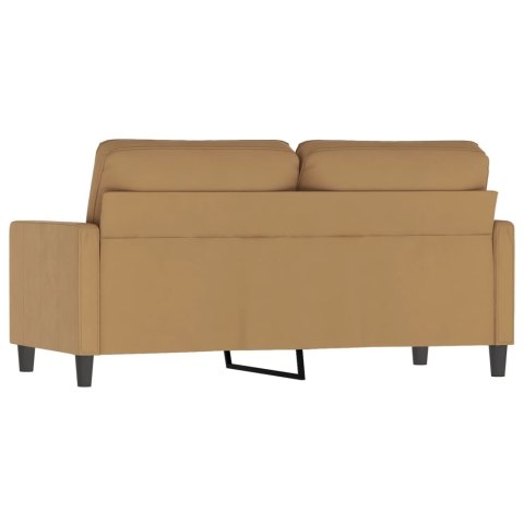 SOFA 2-OSOBOWA BRĄZOWA 140CM TAPICEROWANA AKSAMITEM