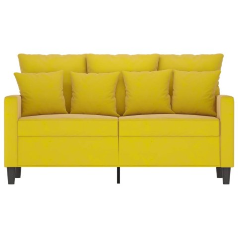SOFA 2-OSOBOWA ŻÓŁTA 120CM TAPICEROWANA AKSAMITEM