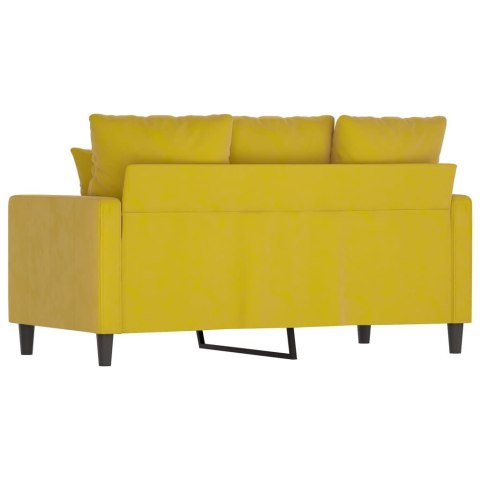 SOFA 2-OSOBOWA ŻÓŁTA 120CM TAPICEROWANA AKSAMITEM