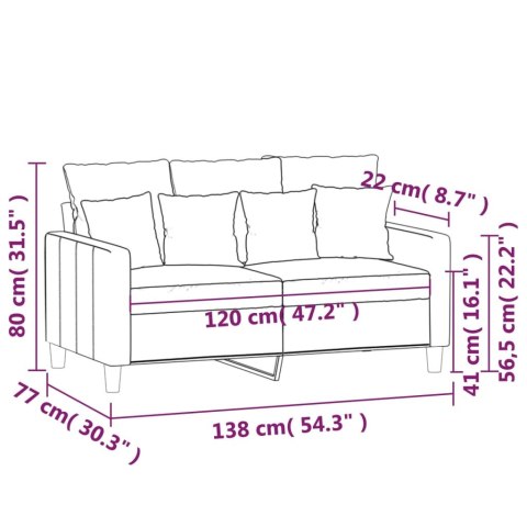 SOFA 2-OSOBOWA ŻÓŁTA 120CM TAPICEROWANA AKSAMITEM