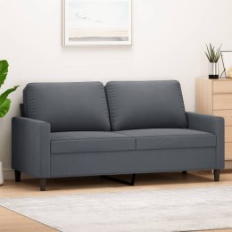 SOFA 2-OSOBOWA CIEMNOSZARY 140CM TAPICEROWANA AKSAMITEM