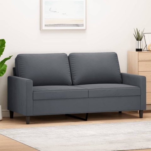 SOFA 2-OSOBOWA CIEMNOSZARY 140CM TAPICEROWANA AKSAMITEM