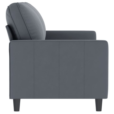 SOFA 2-OSOBOWA CIEMNOSZARY 140CM TAPICEROWANA AKSAMITEM