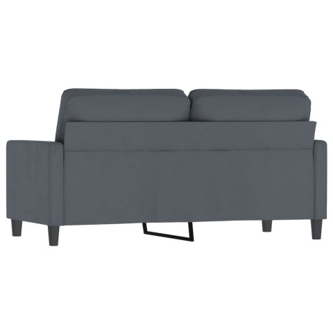 SOFA 2-OSOBOWA CIEMNOSZARY 140CM TAPICEROWANA AKSAMITEM