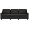 SOFA 3-OSOBOWA CZARNY 180CM TAPICEROWANA AKSAMITEM