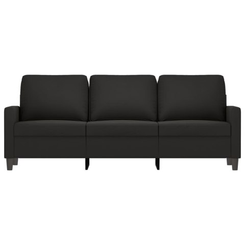 SOFA 3-OSOBOWA CZARNY 180CM TAPICEROWANA AKSAMITEM