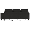SOFA 3-OSOBOWA CZARNY 180CM TAPICEROWANA AKSAMITEM