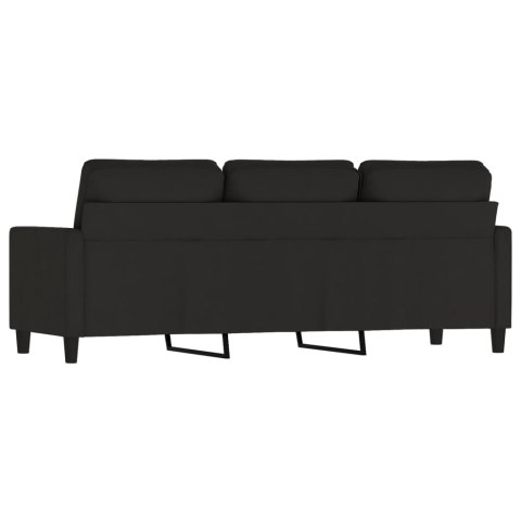 SOFA 3-OSOBOWA CZARNY 180CM TAPICEROWANA AKSAMITEM