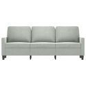 SOFA 3-OSOBOWA JASNOSZARA 180CM TAPICEROWANA AKSAMITEM