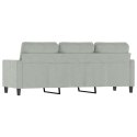SOFA 3-OSOBOWA JASNOSZARA 180CM TAPICEROWANA AKSAMITEM