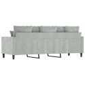 SOFA 3-OSOBOWA JASNOSZARA 180CM TAPICEROWANA AKSAMITEM