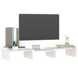 PODSTAWKA NA MONITOR BIAŁA 60X24X10,5CM LITE DREWNO SOSNOWE