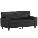 2-OSOBOWA SOFA Z PODUSZKAMI CZARNA 120CM SZTUCZNA SKÓRA