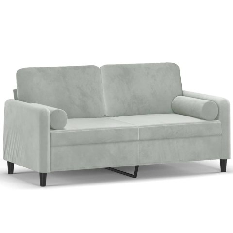 2-OSOBOWA SOFA Z PODUSZKAMI JASNOSZARA 140CM AKSAMIT