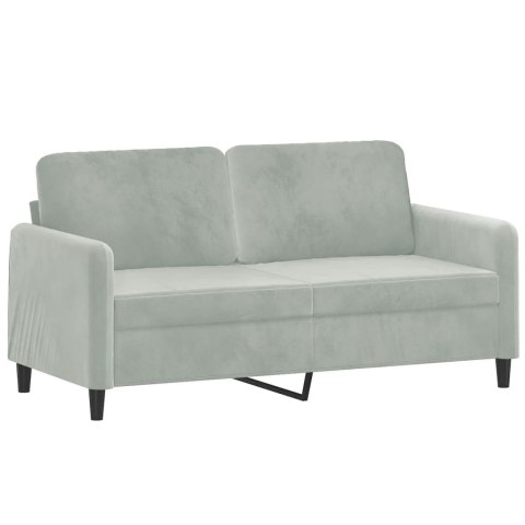 2-OSOBOWA SOFA Z PODUSZKAMI JASNOSZARA 140CM AKSAMIT