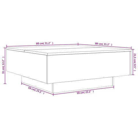 STOLIK KAWOWY BIAŁY 80X80X31CM