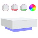 STOLIK KAWOWY Z OŚWIETLENIEM LED BIAŁY 80X80X31CM