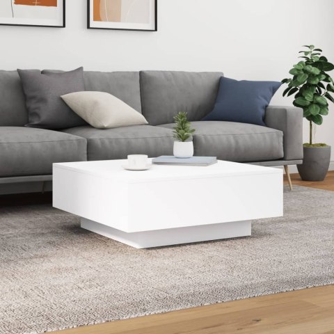 STOLIK KAWOWY Z OŚWIETLENIEM LED BIAŁY 80X80X31CM