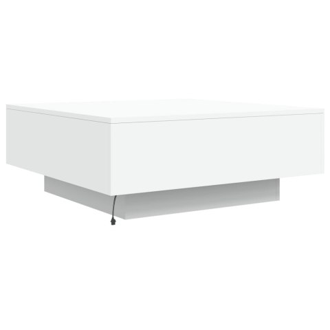 STOLIK KAWOWY Z OŚWIETLENIEM LED BIAŁY 80X80X31CM