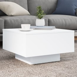 STOLIK KAWOWY Z PODŚWIETLENIEM LED BIAŁY 55X55X31CM