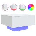 STOLIK KAWOWY Z PODŚWIETLENIEM LED BIAŁY 55X55X31CM