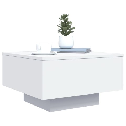 STOLIK KAWOWY Z PODŚWIETLENIEM LED BIAŁY 55X55X31CM