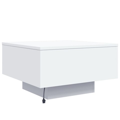 STOLIK KAWOWY Z PODŚWIETLENIEM LED BIAŁY 55X55X31CM
