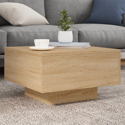 STOLIK KAWOWY Z PODŚWIETLENIEM LED DĄB SONOMA 55X55X31CM