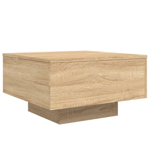 STOLIK KAWOWY Z PODŚWIETLENIEM LED DĄB SONOMA 55X55X31CM