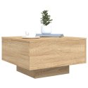 STOLIK KAWOWY Z PODŚWIETLENIEM LED DĄB SONOMA 55X55X31CM
