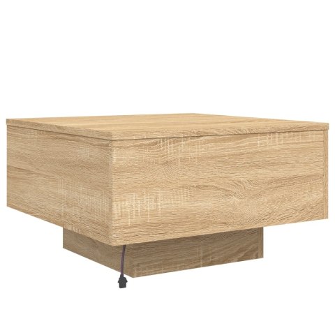 STOLIK KAWOWY Z PODŚWIETLENIEM LED DĄB SONOMA 55X55X31CM