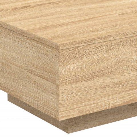 STOLIK KAWOWY Z PODŚWIETLENIEM LED DĄB SONOMA 55X55X31CM