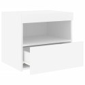 SZAFKA NOCNA Z OŚWIETLENIEM LED BIAŁA 50X40X45CM