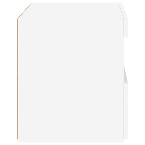 SZAFKA NOCNA Z OŚWIETLENIEM LED BIAŁA 50X40X45CM