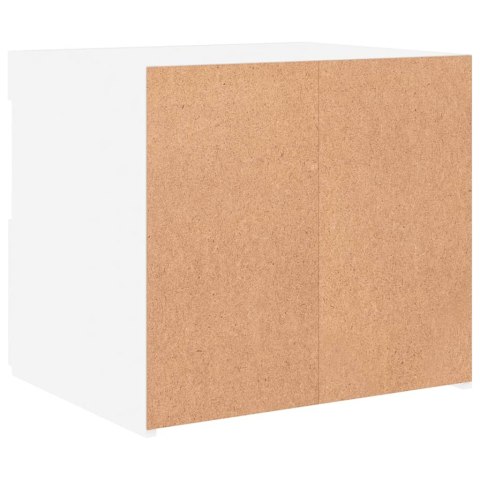 SZAFKA NOCNA Z OŚWIETLENIEM LED BIAŁA 50X40X45CM
