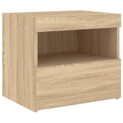 SZAFKI NOCNE Z LED 2 SZT. DĄB SONOMA 50X40X45CM