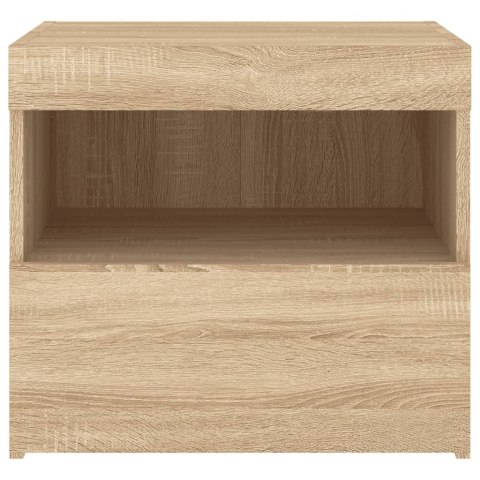 SZAFKI NOCNE Z LED 2 SZT. DĄB SONOMA 50X40X45CM