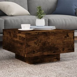 STOLIK KAWOWY Z LED PRZYDYMIONY DĄB 55X55X31CM