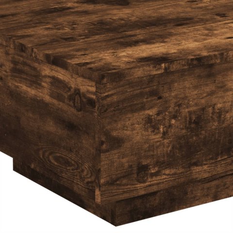 STOLIK KAWOWY Z LED PRZYDYMIONY DĄB 55X55X31CM