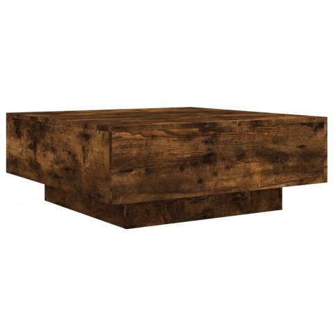 STOLIK KAWOWY Z LED PRZYDYMIONY DĄB 80X80X31CM