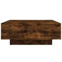 STOLIK KAWOWY Z LED PRZYDYMIONY DĄB 80X80X31CM