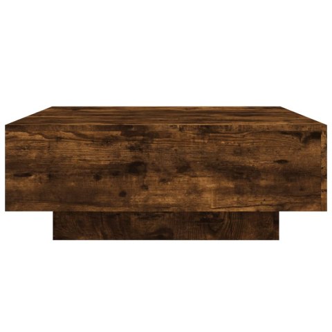 STOLIK KAWOWY Z LED PRZYDYMIONY DĄB 80X80X31CM