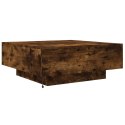 STOLIK KAWOWY Z LED PRZYDYMIONY DĄB 80X80X31CM