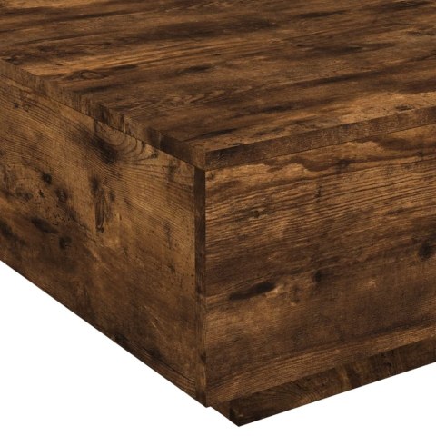 STOLIK KAWOWY Z LED PRZYDYMIONY DĄB 80X80X31CM