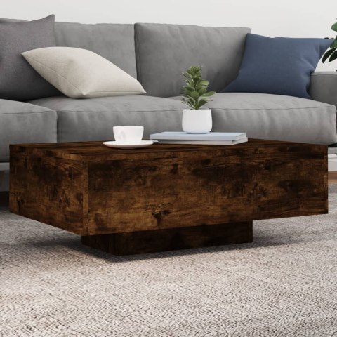 STOLIK KAWOWY Z PODŚWIETLENIEM LED PRZYDYMIONY DĄB 85X55X31CM