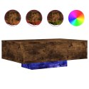 STOLIK KAWOWY Z PODŚWIETLENIEM LED PRZYDYMIONY DĄB 85X55X31CM