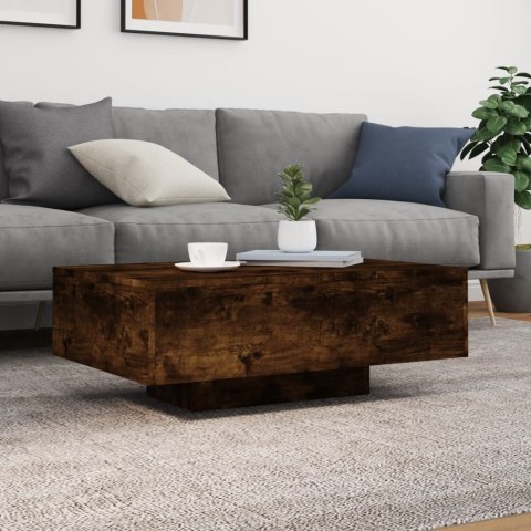 STOLIK KAWOWY Z PODŚWIETLENIEM LED PRZYDYMIONY DĄB 85X55X31CM