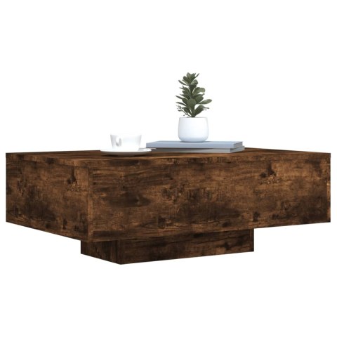 STOLIK KAWOWY Z PODŚWIETLENIEM LED PRZYDYMIONY DĄB 85X55X31CM