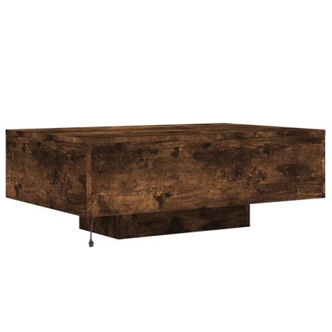STOLIK KAWOWY Z PODŚWIETLENIEM LED PRZYDYMIONY DĄB 85X55X31CM