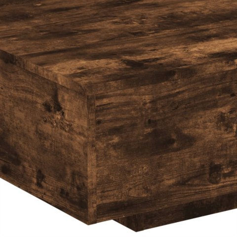 STOLIK KAWOWY Z PODŚWIETLENIEM LED PRZYDYMIONY DĄB 85X55X31CM